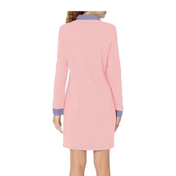 Tommy Hilfiger. Pink Long Sleeve Polo Collar Dress - Picture 2 of 6